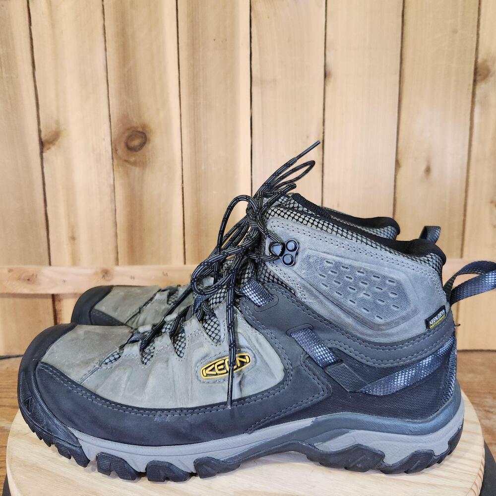 Keen Hiking Boots Mens 13 Gray Leather Waterproof Trail Outdoor Ankle Lace Up